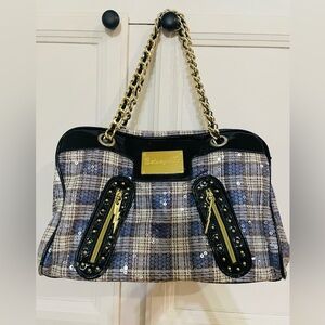 Betseyville‎ by Betsey Johnson plaid sequin purse